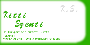 kitti szenti business card